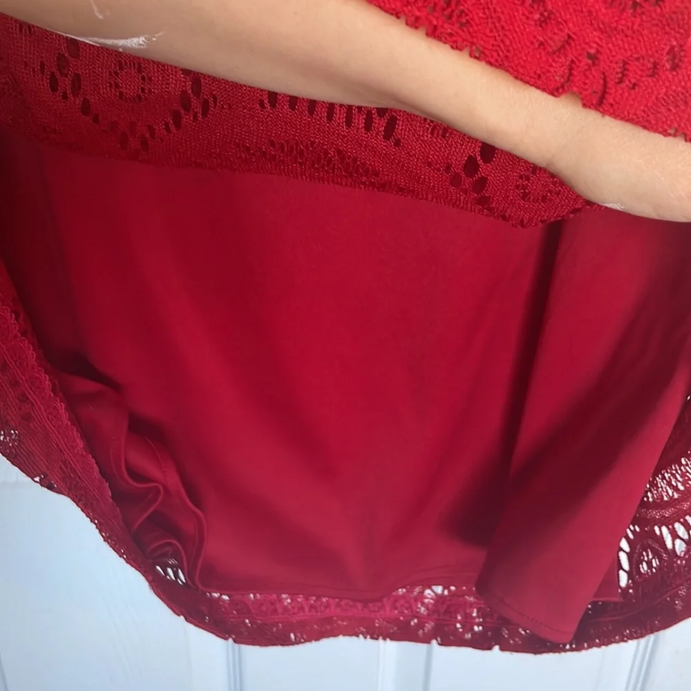 Rabbit Rabbit Rabbit red lace shift dress - Picture 7 of 10